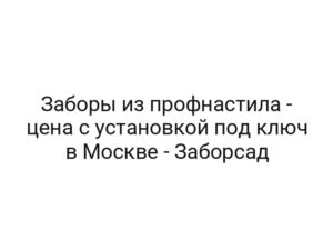 Заборы из профнастила — цена с установкой под ключ в Москве — Заборсад